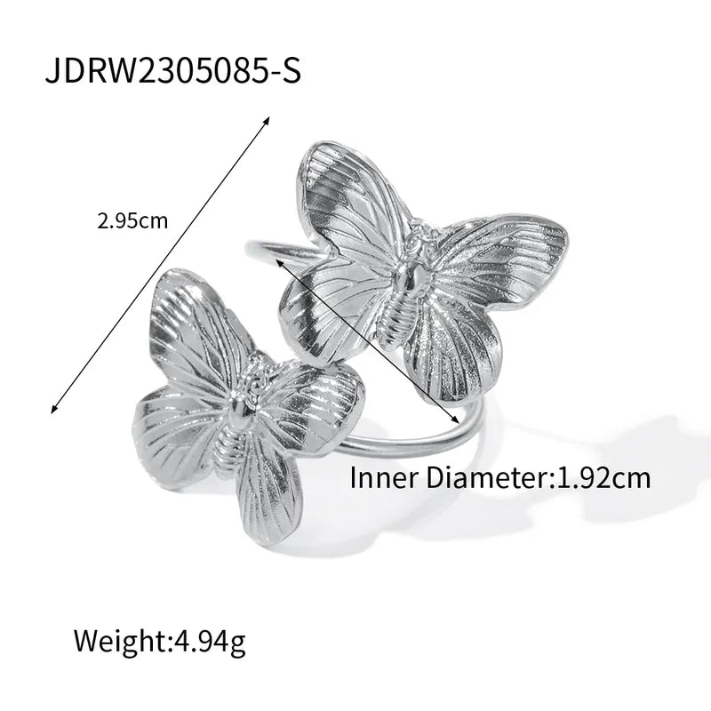 Anillo de doble mariposa | Acero Inoxidable